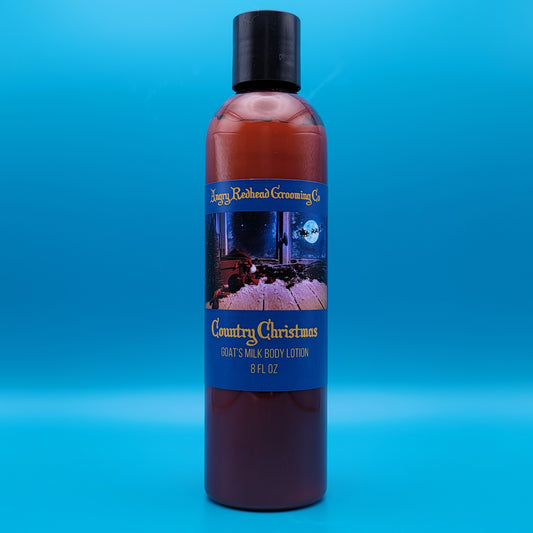 Country Christmas Goat's Milk Body Lotion by Angry Redhead Grooming Co - angryredheadgrooming.com