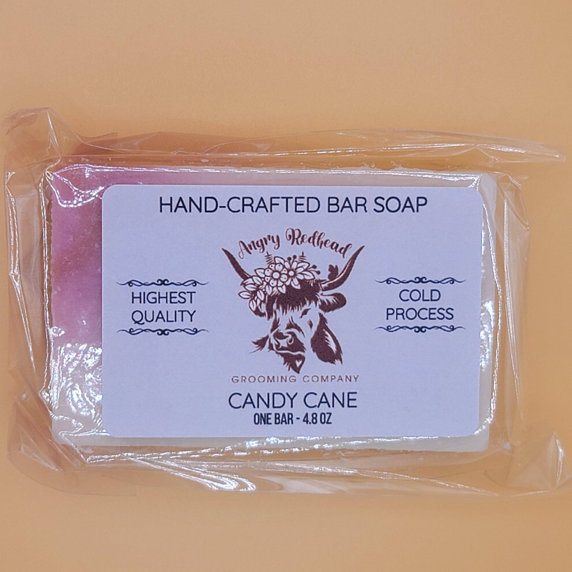 Candy Cane Bar Soap by Angry Redhead Grooming Co - angryredheadgrooming.com
