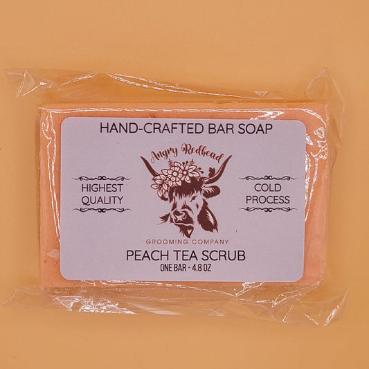 Peach Tea Scrub Bar Soap by Angry Redhead Grooming Co - angryredheadgrooming.com