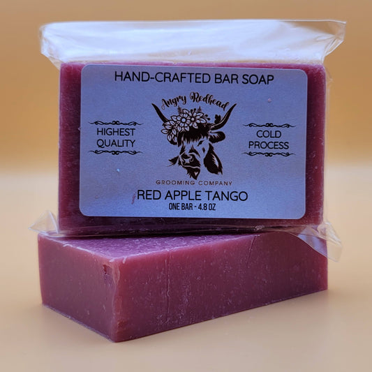 Red Apple Tango Bar Soap by Angry Redhead Grooming Co - angryredheadgrooming.com