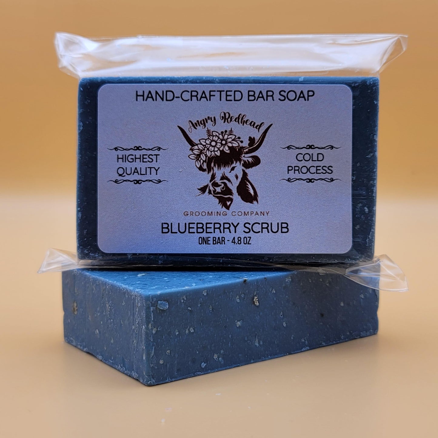 Blueberry Scrub Bar Soap by Angry Redhead Grooming Co - angryredheadgrooming.com